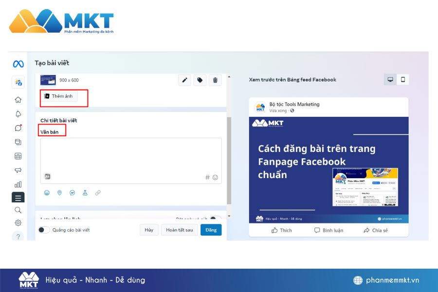 Cách đăng bài trên trang fanpage Facebook