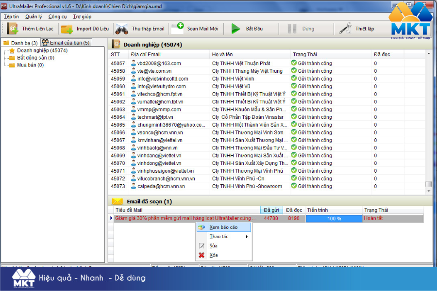 Phần mềm thực hiện Email Marketing